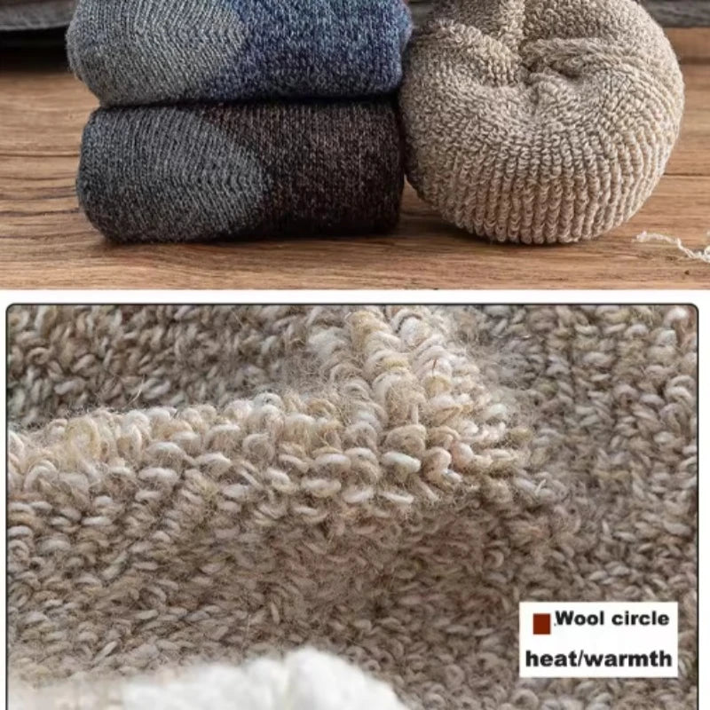 5 Pairs Warm Wool Socks for Men | Thick Winter Comfort Essentials