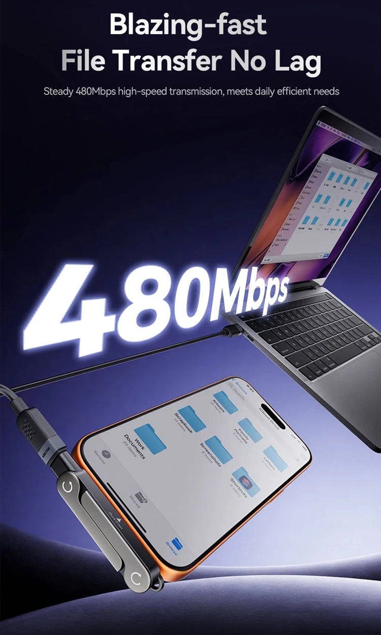 Type C Fast Charger with Foldable Phone Holder & Kickstand