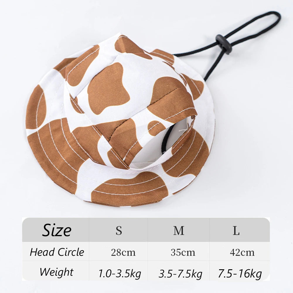 Cute Print Dog Hat for Small & Medium Dogs | Adjustable Pet Cap