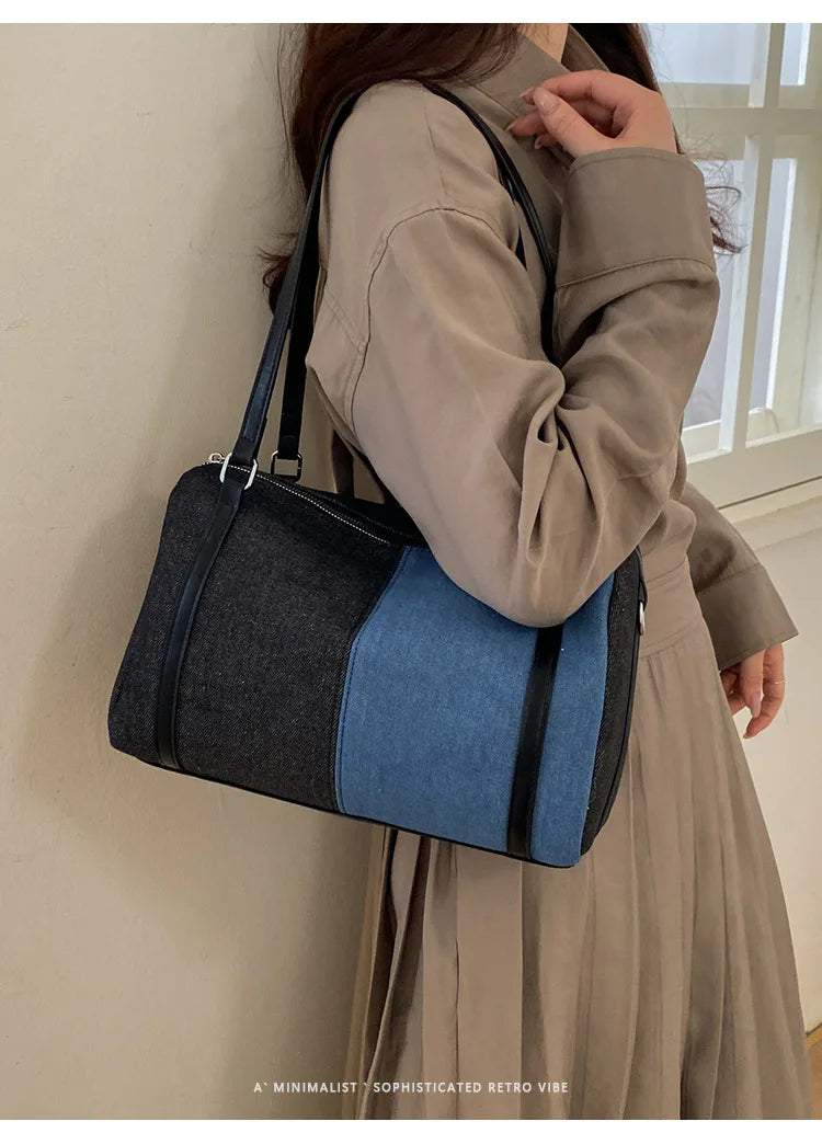 Bolso cruzado de mezclilla para mujer | Bolso de mano versátil y elegante