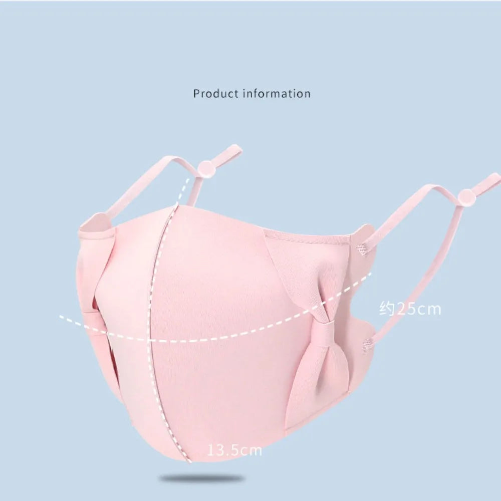 3D Bow Anti-UV Face Mask | Breathable UPF50+ Sunscreen Protection