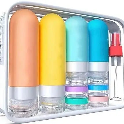 17Pcs Silicone Leak Proof Travel Bottles | Portable Toiletry Set