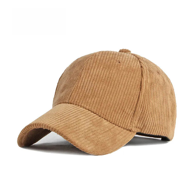 Unisex Solid Corduroy Baseball Cap | Vintage Snapback Trucker Hat