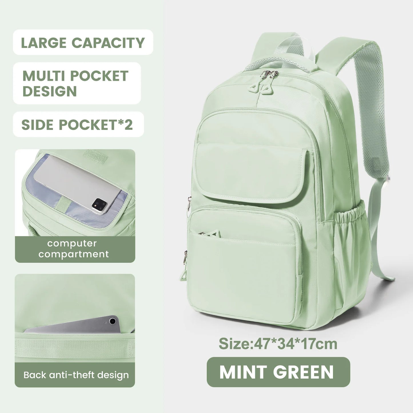 Durable Multi-Pocket Backpack for Women | Stylish School & Travel Bag