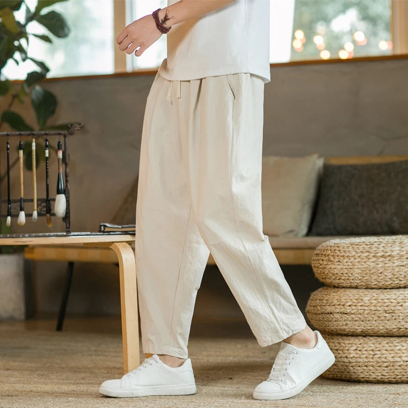 Men's Casual Cotton Linen Trousers | Breathable Stylish Pants
