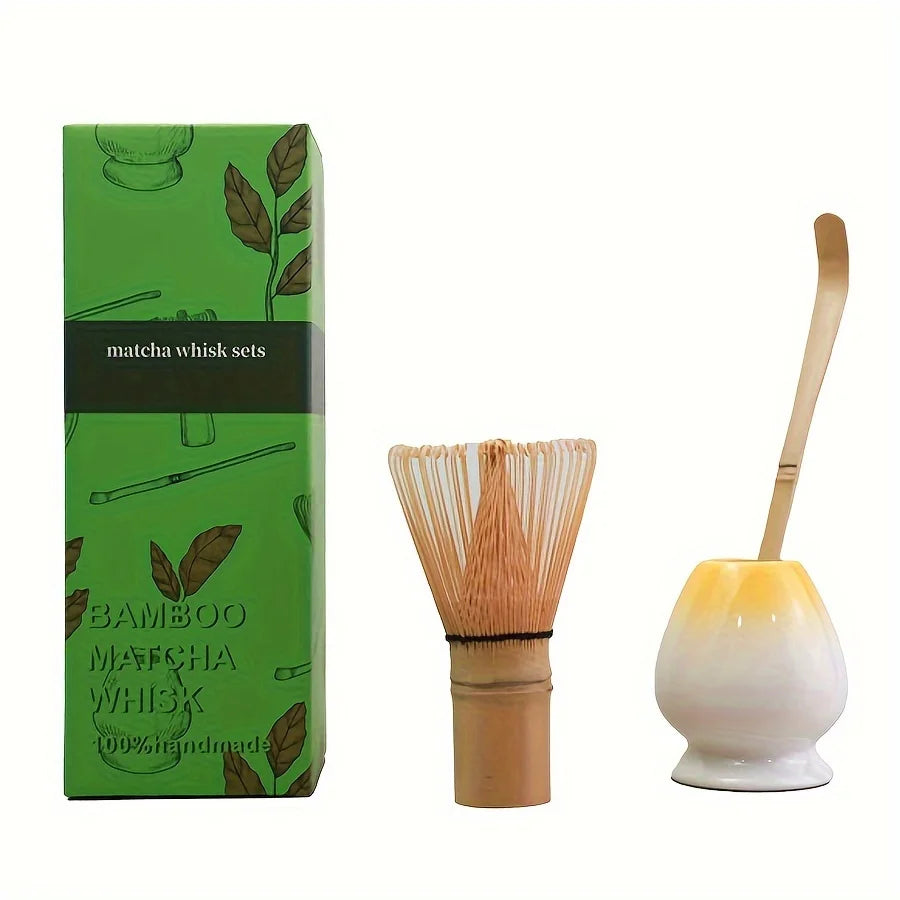 3-Piece Matcha Set | Bamboo Whisk and Ceramic Tea Tools