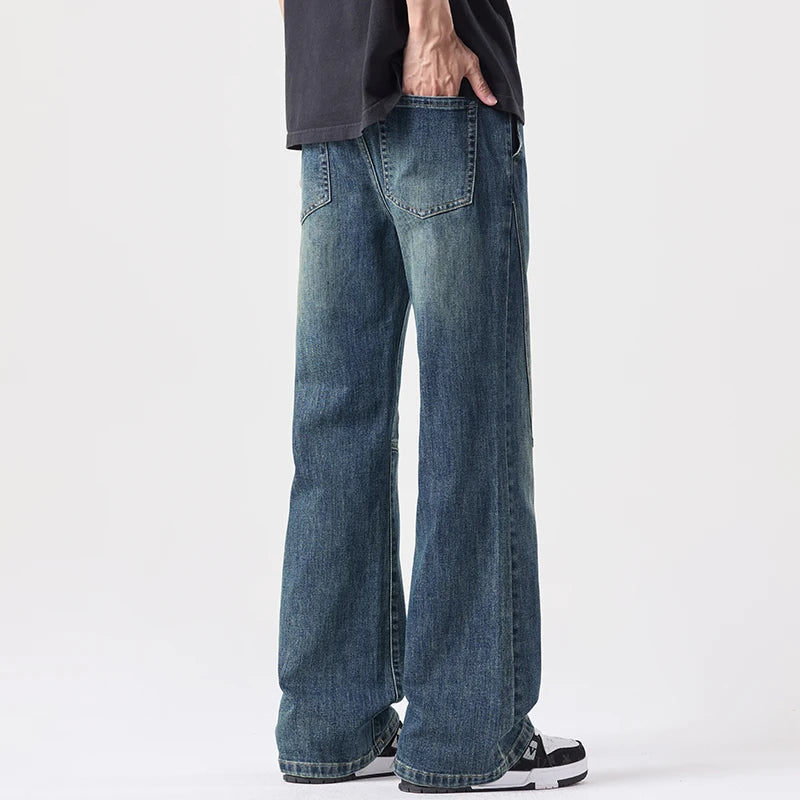 Men's Flared Boot Cut Jeans | Comfortable Vintage Casual Trousers