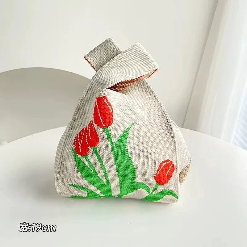 Handmade Mini Knitted Tote Bags | Portable Spring Summer Handbags