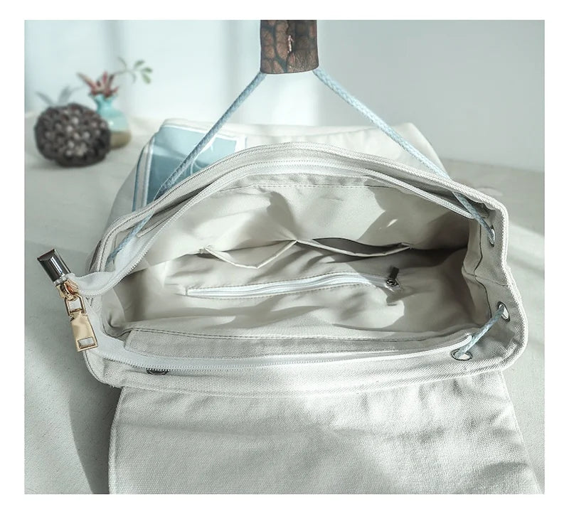 Mochila de 15 pulgadas estilo retro chino | Mochila bordada hecha a mano