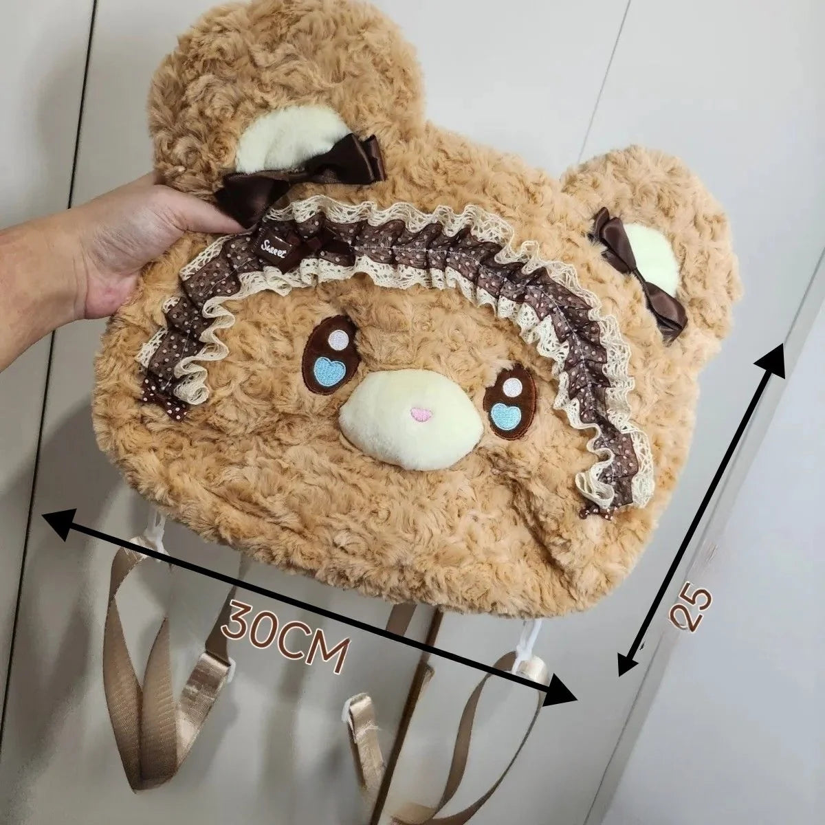 Cute Big Face Bear Plush Backpack | Spacious Women's Bag