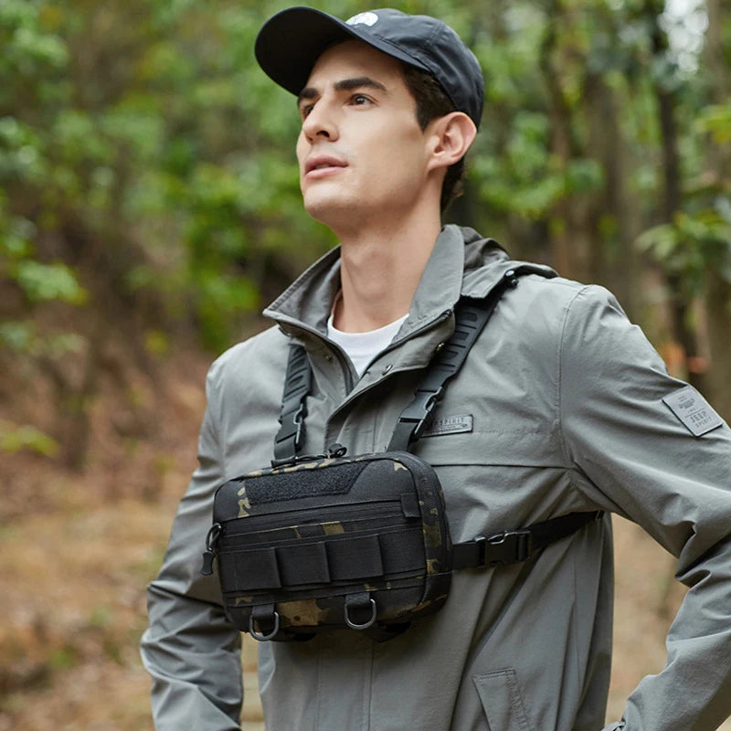 Men's Tactical Fishing Vest Backpack | Waterproof Molle Fanny Pack