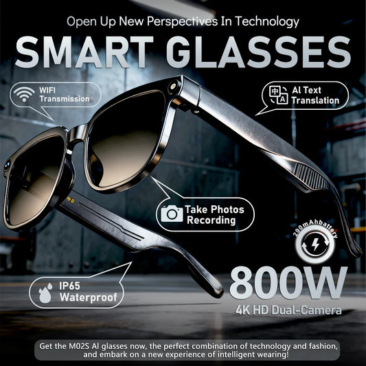 Gafas inteligentes de IA para hombre | Traducción con doble cámara y llamadas Bluetooth