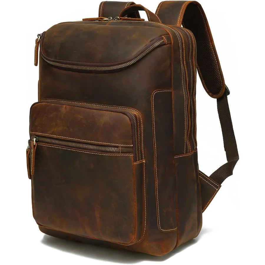 Vintage Genuine Leather Laptop Backpack | Stylish Travel Rucksack