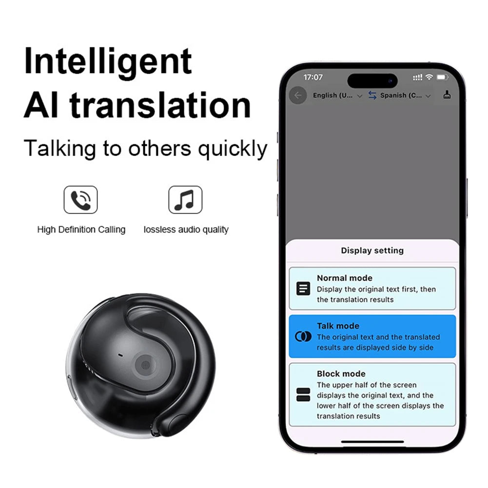 Real-Time Language Translation Bluetooth Headphones | Waterproof Earbuds
