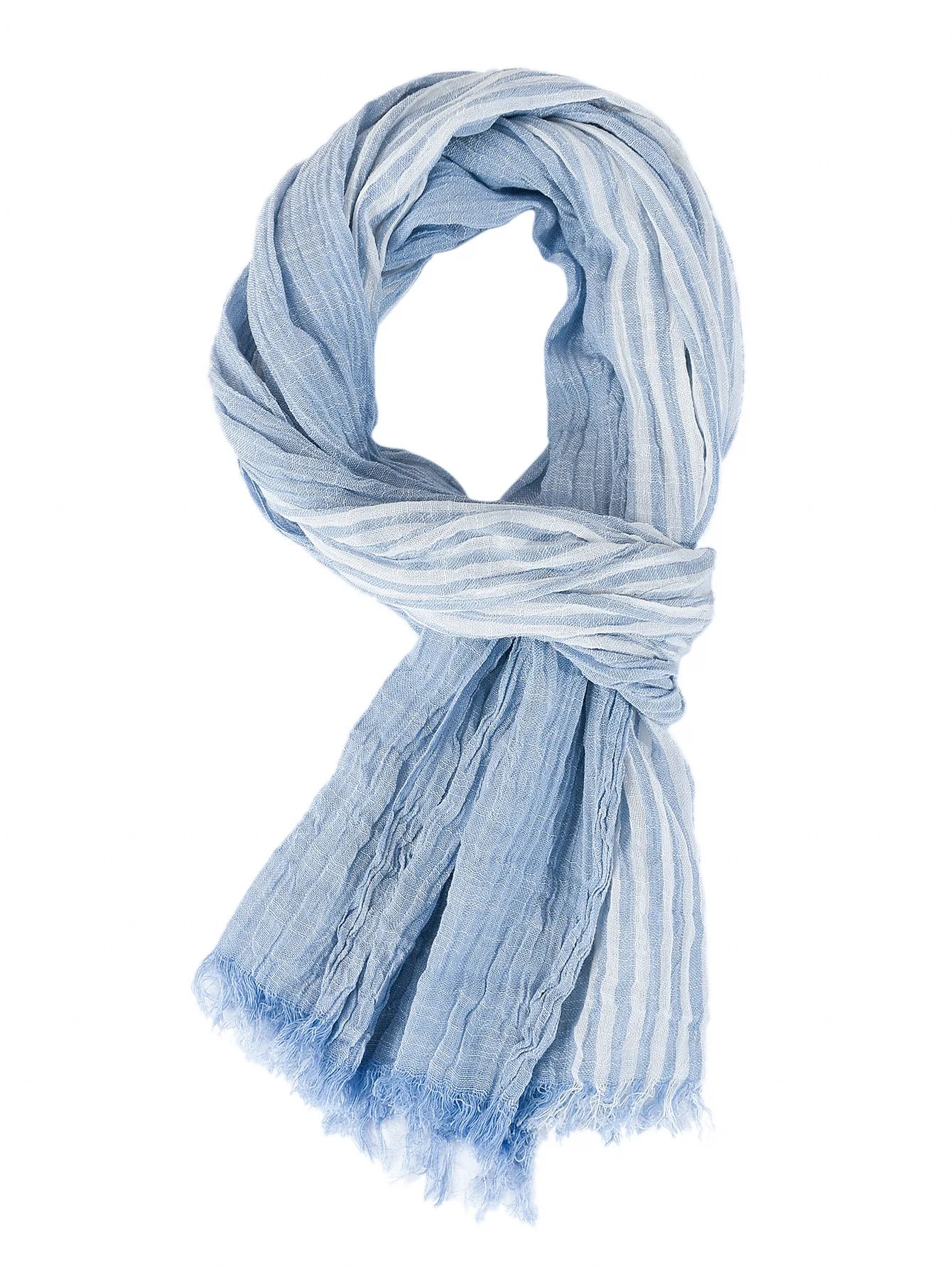 Fashionable Men's Cotton Linen Scarf | Warm Striped Neckerchief