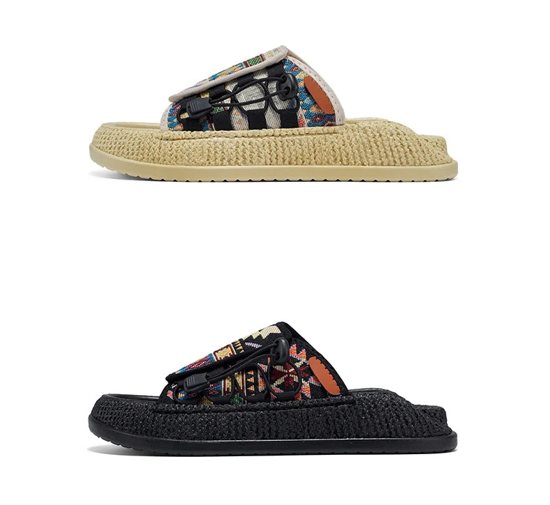 Men's European and American Style Outdoor Slippers, Thick-soled Fashionable Flip Flops for Beach and Leisure