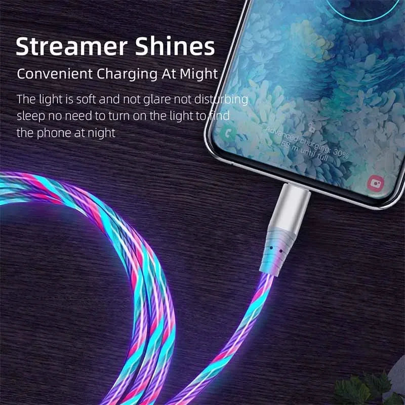 Glowing LED Fast Charging Data Cord | Type C & Micro USB Cable