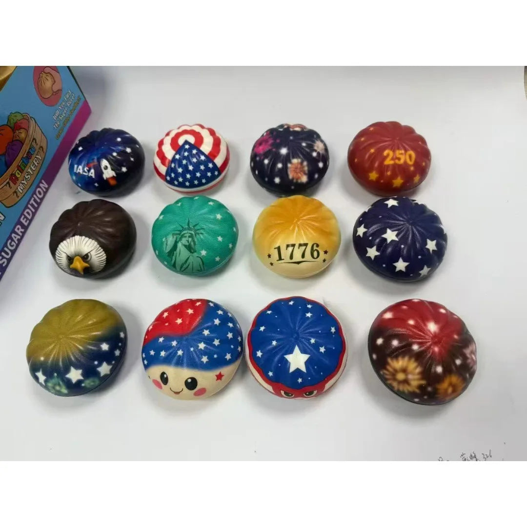 250th USA Anniversary Liberty Dumplings 12pc Gift Set 1776-2026 Eagle Statue Squishy Toy Independence Day Commemorative Gift