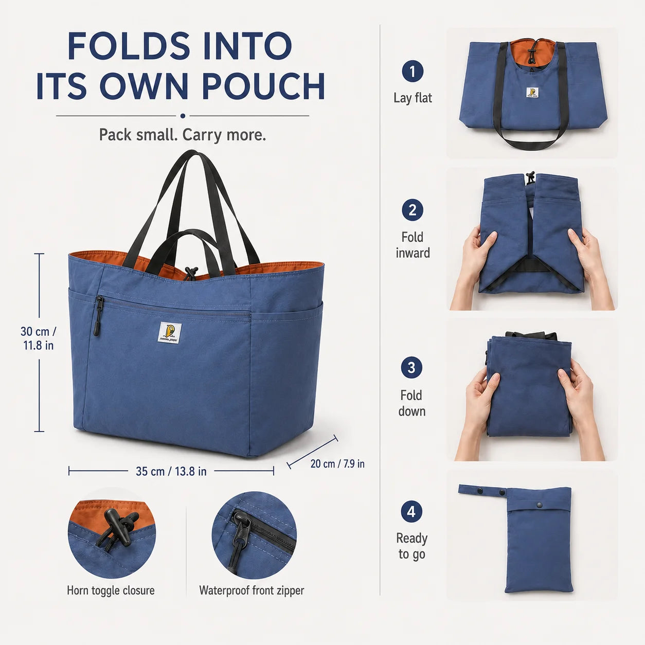 Reversible Large Capacity Travel Tote Bag | Foldable Duffle for All