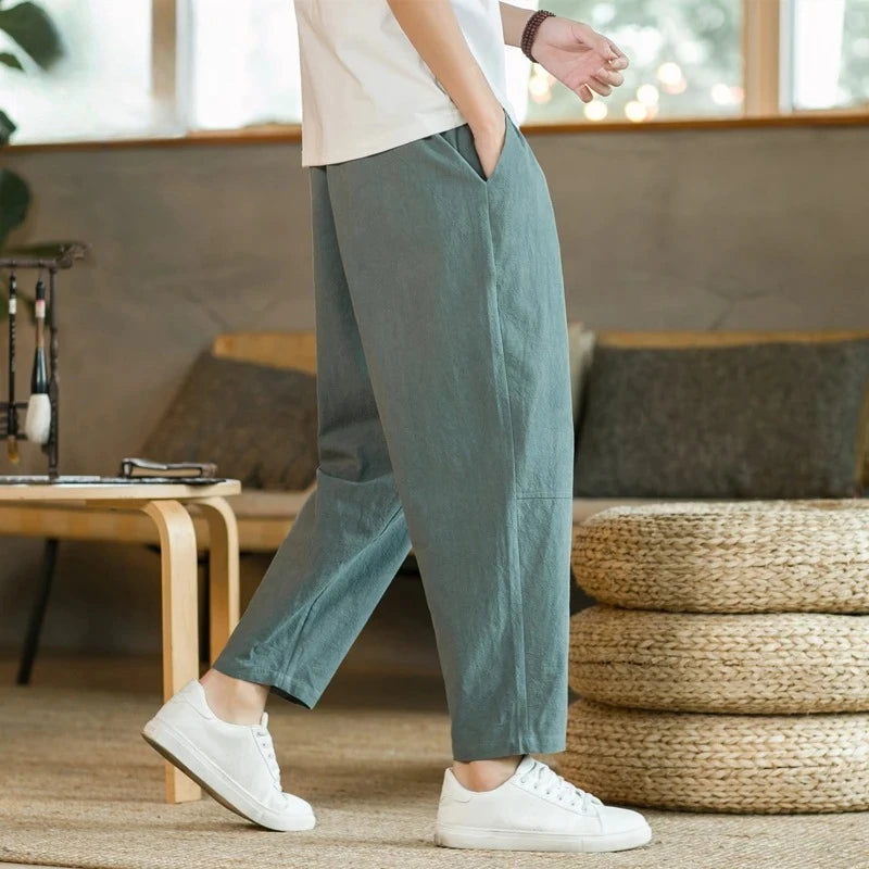 Men's Casual Cotton Linen Trousers | Breathable Stylish Pants