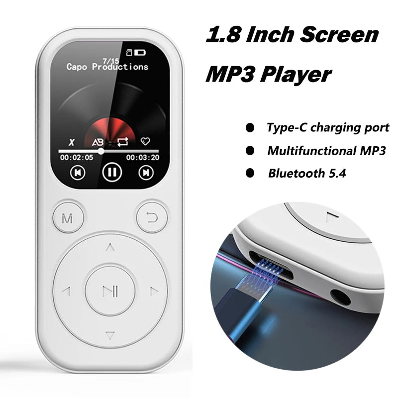 Compact MP3 MP4 Music Player | Bluetooth, Alarm Clock & E-Book