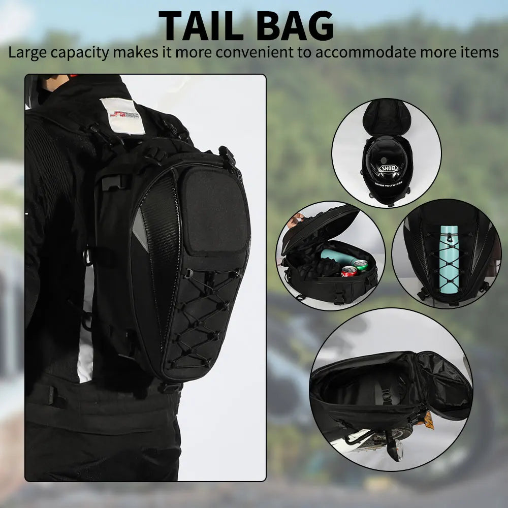 Waterproof Motorcycle Tail Bag | High Capacity Multifunction Backpack