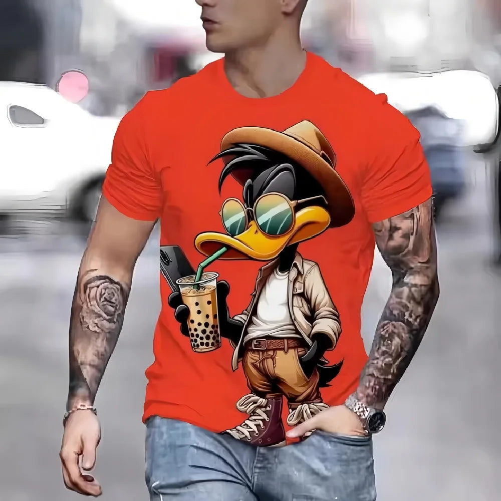 Funny Duck 3D Print Casual Tee | Breathable, Lightweight & Trendy