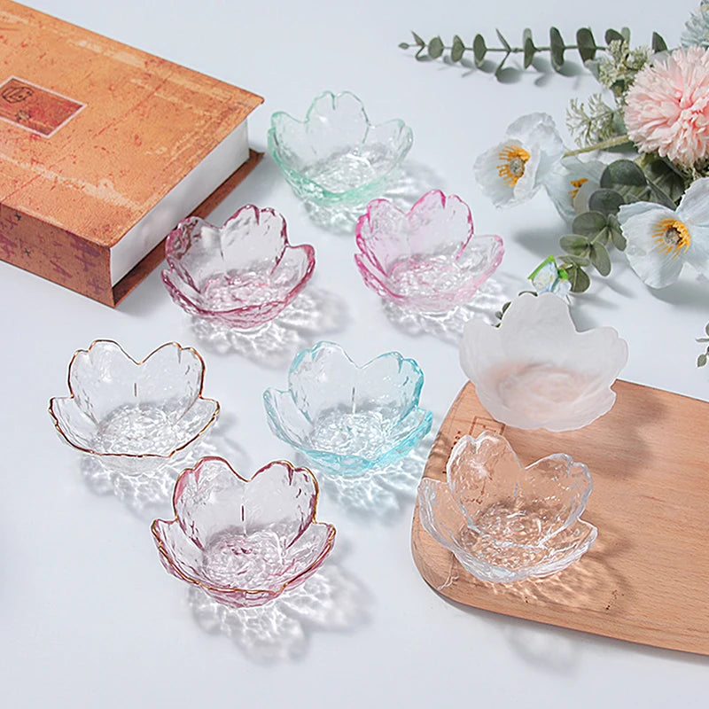 Elegant Cherry Blossoms Seasoning Plate | Nordic Glass Dish