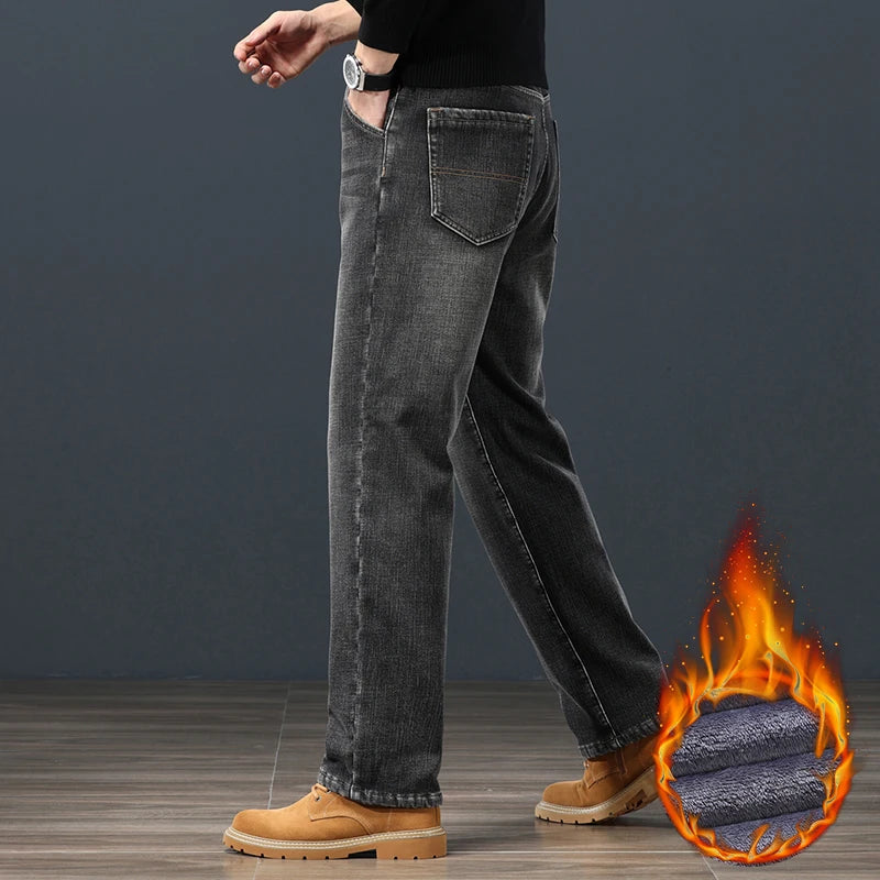 Winter Fleece Men's Jeans | Stylish Warm Denim for Cold Weather