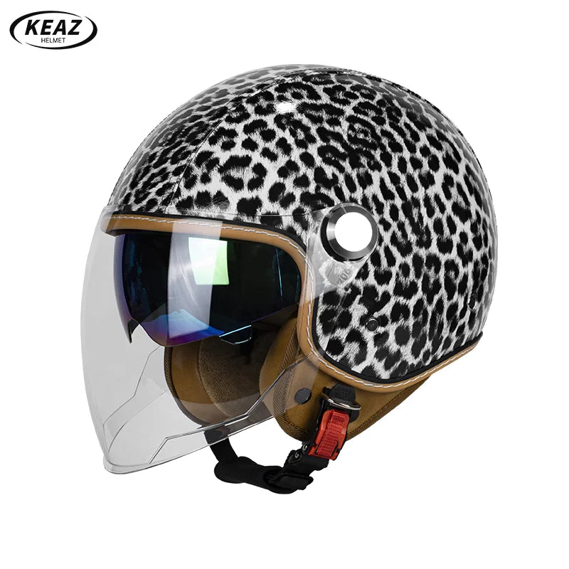 3/4 Open Face Motorcycle Helmet with Dual Sun Visor for All Riders