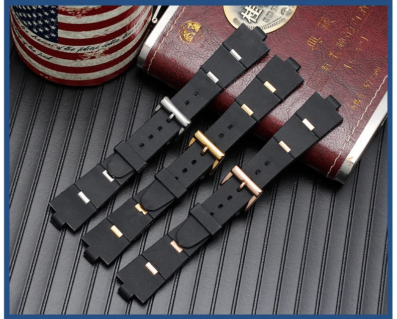 Men's Black Rubber Replacement Watch Band Strap | Comfortable & Durable
