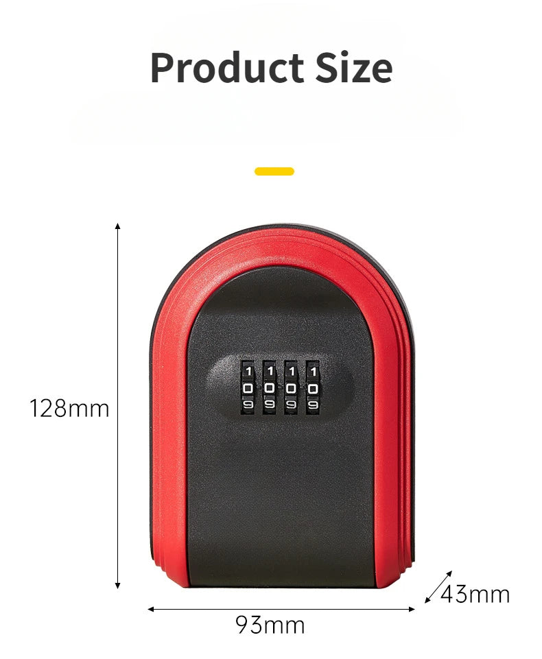 Wall Mount Key Lock Box | Secure 4-Digit Code Storage Organizer