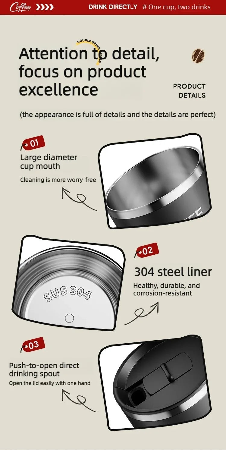 Double Layer Stainless Steel Coffee Mug | Insulated Drinkware