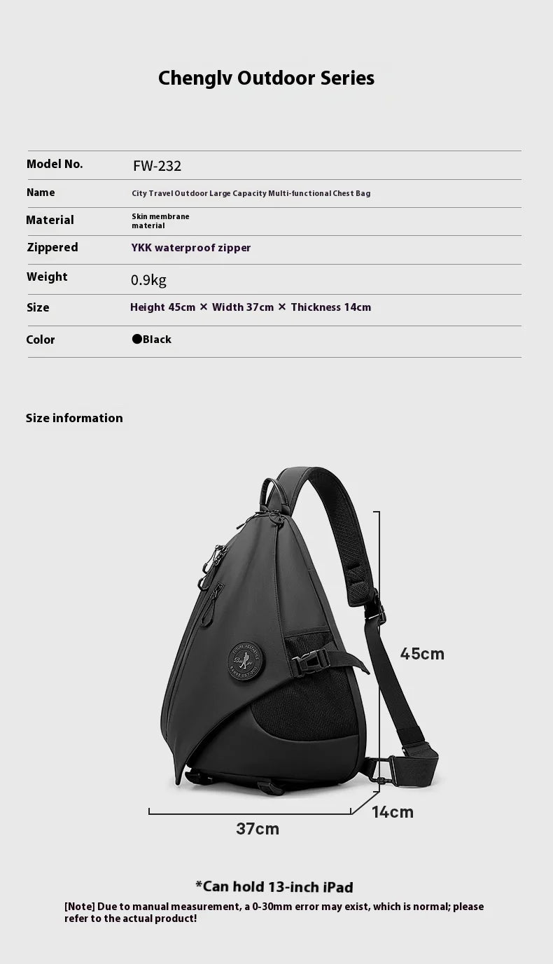 Men's Waterproof Crossbody Chest Bag | Stylish & Spacious Backpack