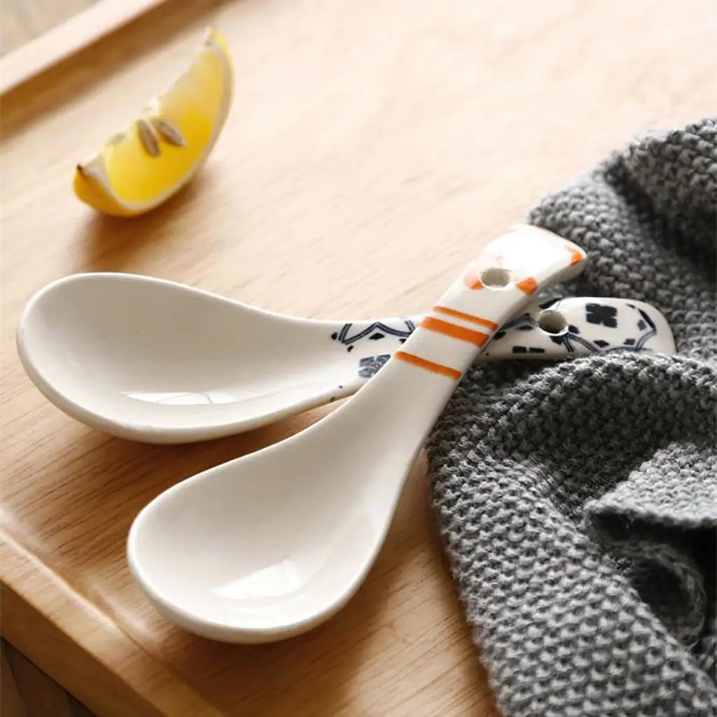 Ceramic Multi-Function Spoon | Japanese Style Tableware for Kitchen
