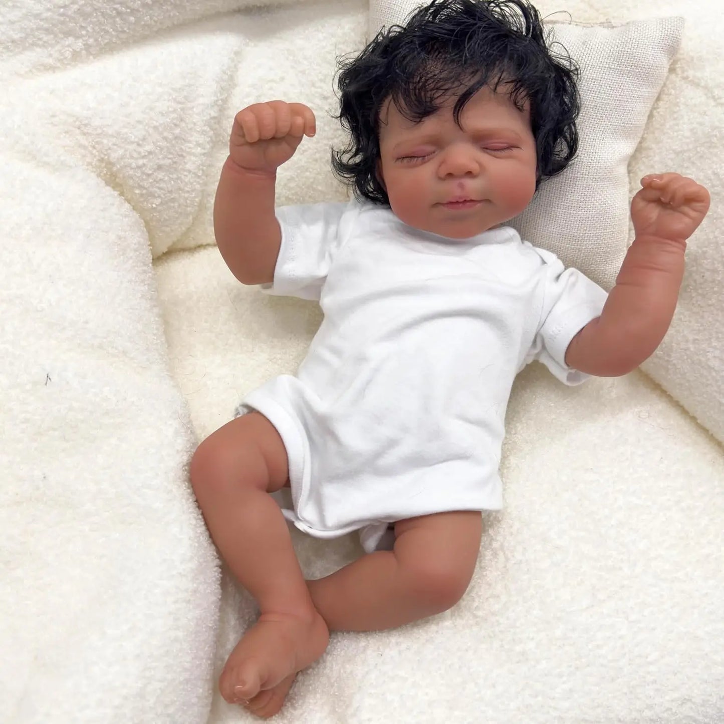 Muñeca Reborn de 18 pulgadas | Muñeca realista hecha a mano de piel oscura