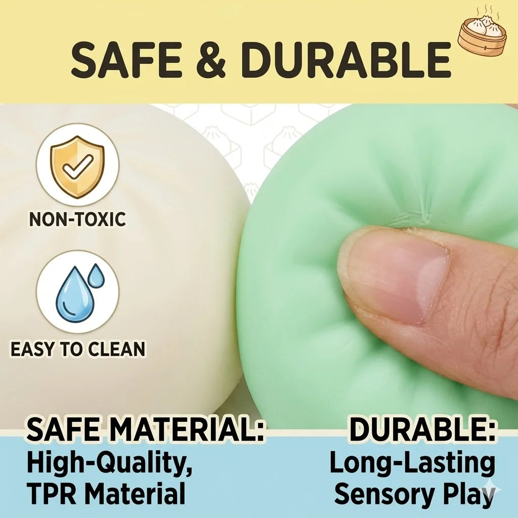 Kawaii 5.5cm Mini Dumpling Squishy Toy Cute Steamed Bun Soft Mochi Fidget Anti Stress Sensory Hand Toys  Party Gift Novelty