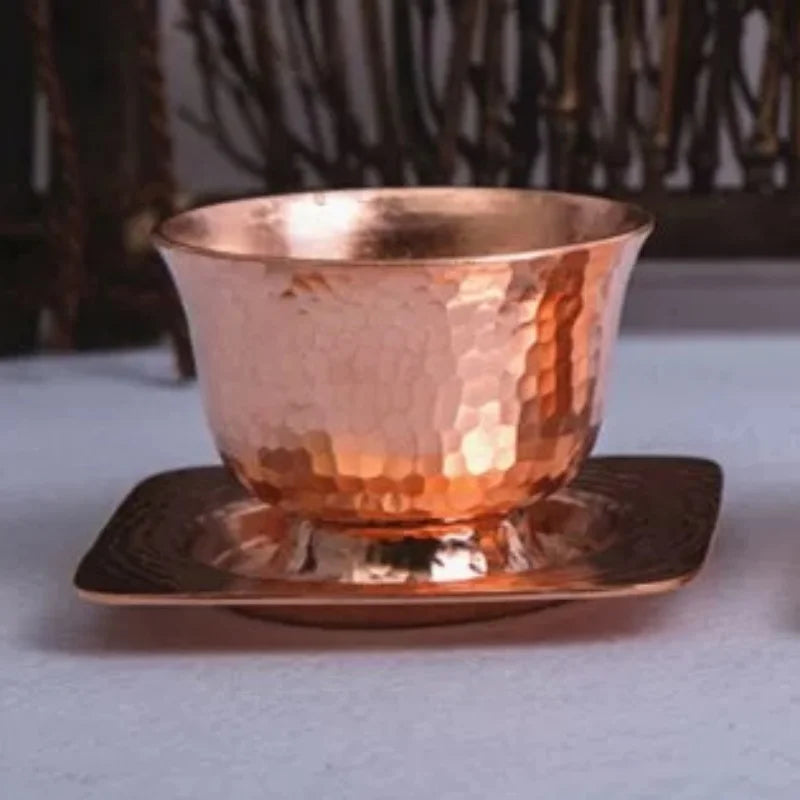 1pcs Handcrafted Pure Copper Coffee Mug 80ml Multipurpose Breakfast Tea Milk Water Cup Moscow Dessert Cafe Drinkware Couple Gift