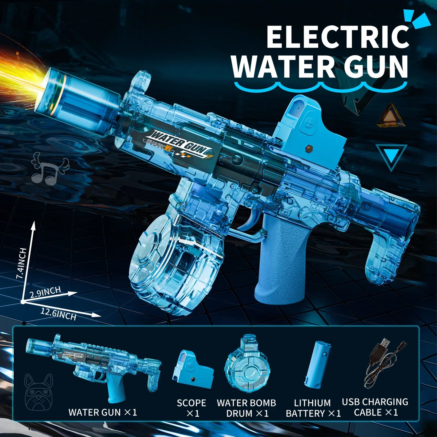 Electric Water Gun Toy | Automatic Sensor Lights & Firing Action
