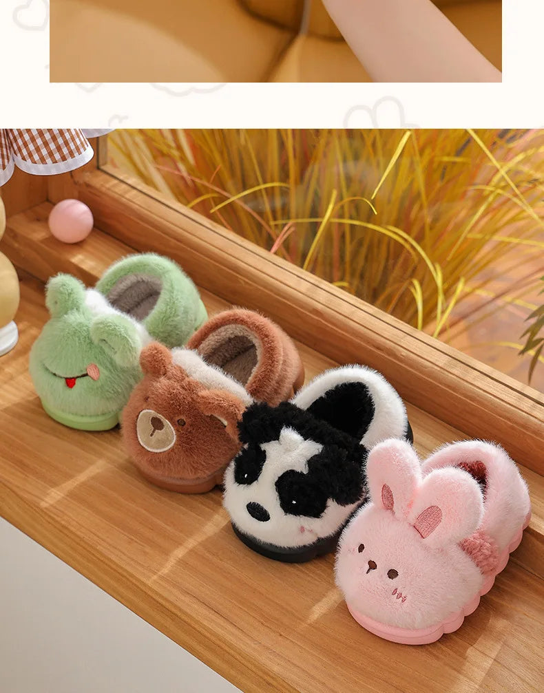Unisex Cute Animal Plush Slippers | Cozy Memory Foam Slides