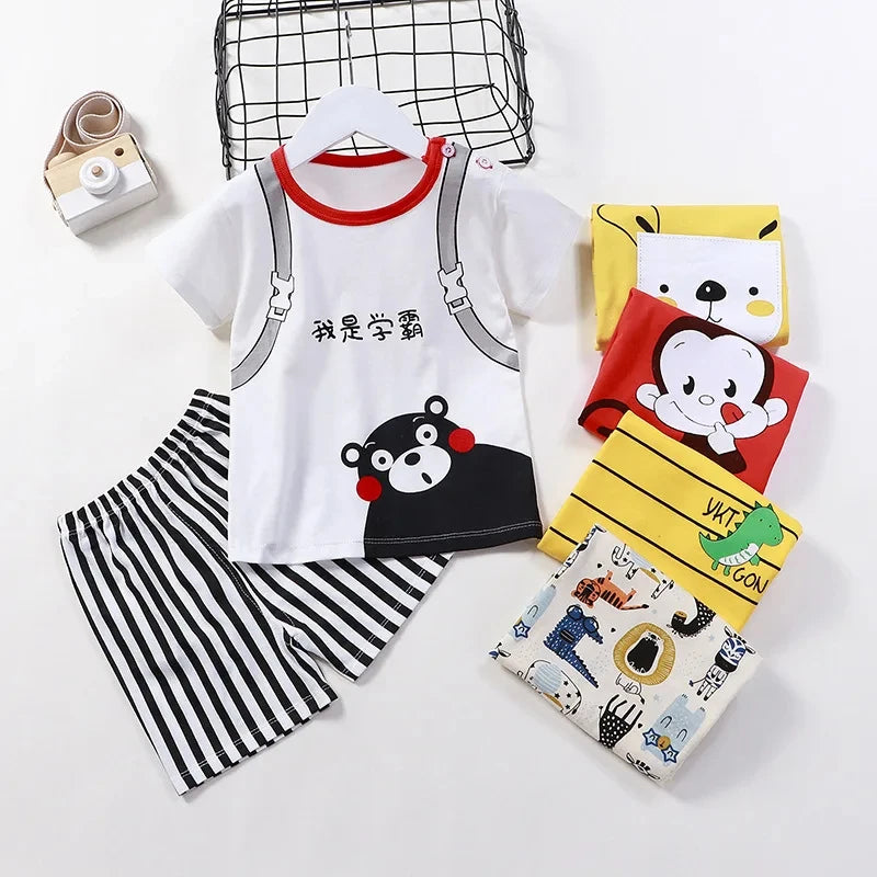 Kids Summer Clothing Set | Adorable Cartoon T-Shirt & Shorts