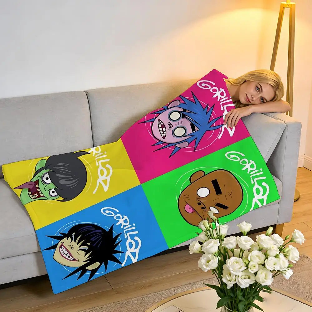 Soft High-Density Short Plush Blanket | Cozy Music Print Design