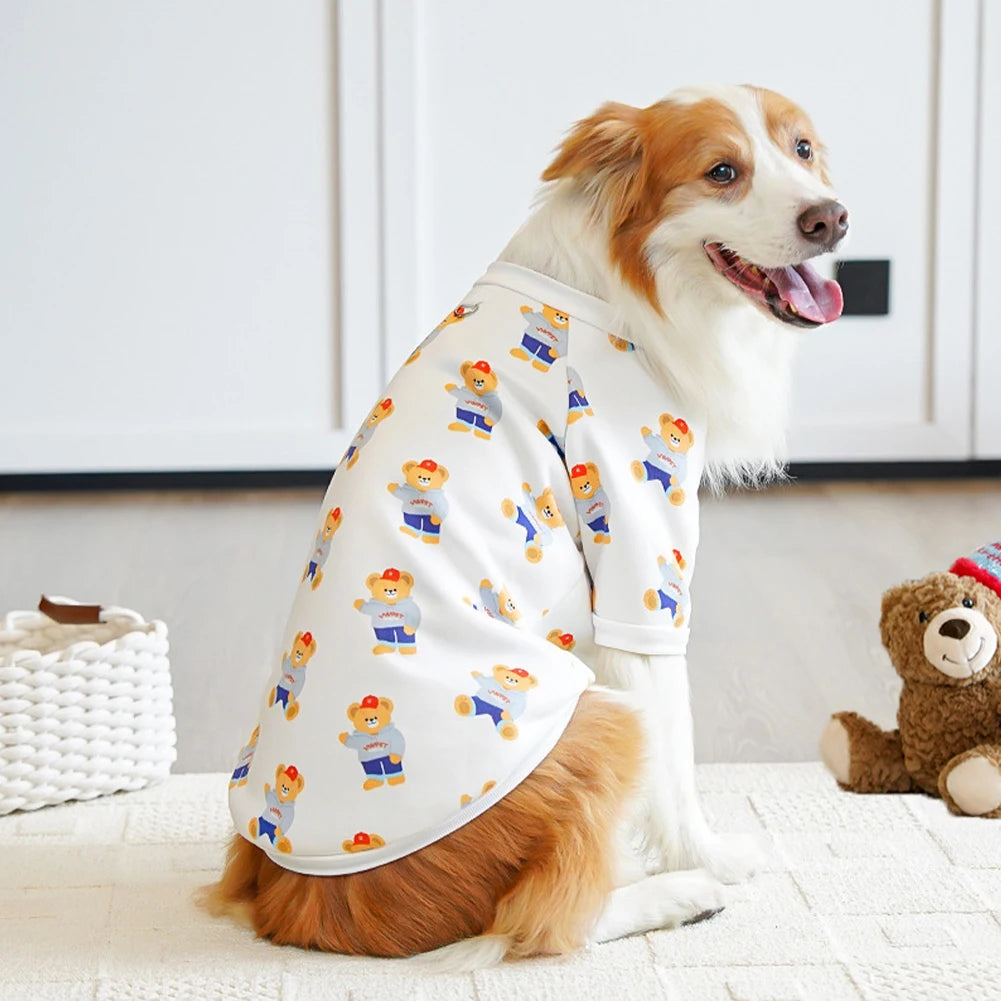 Fleece Hoodie for Dogs | Adorable Bear Print Pet Vest