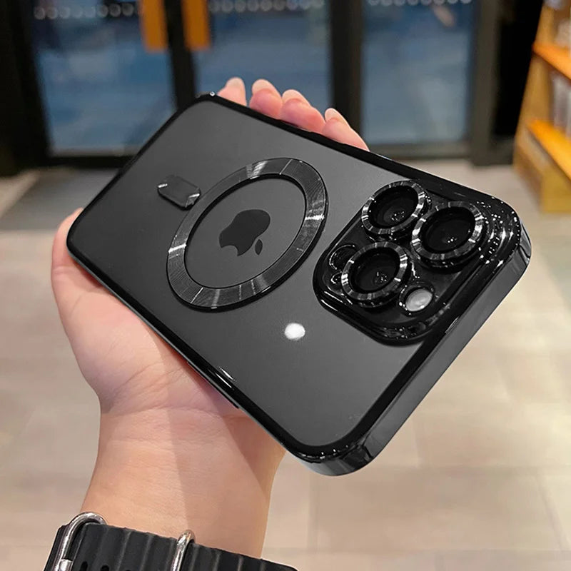 Luxury Magnetic Clear Case for MagSafe iPhone | Shockproof Cover