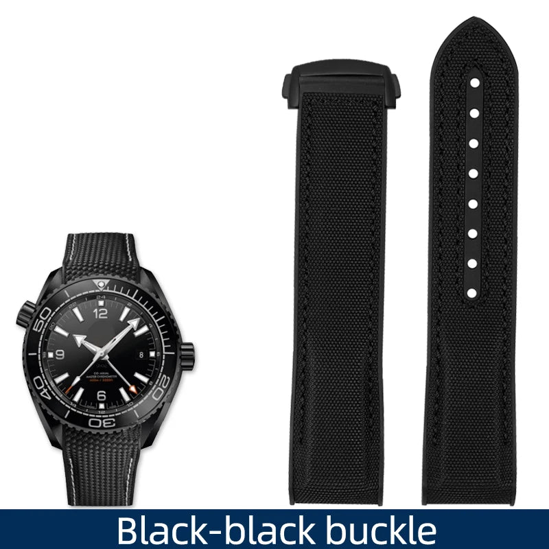 Versatile Nylon Rubber Watchband | Durable Comfort Strap