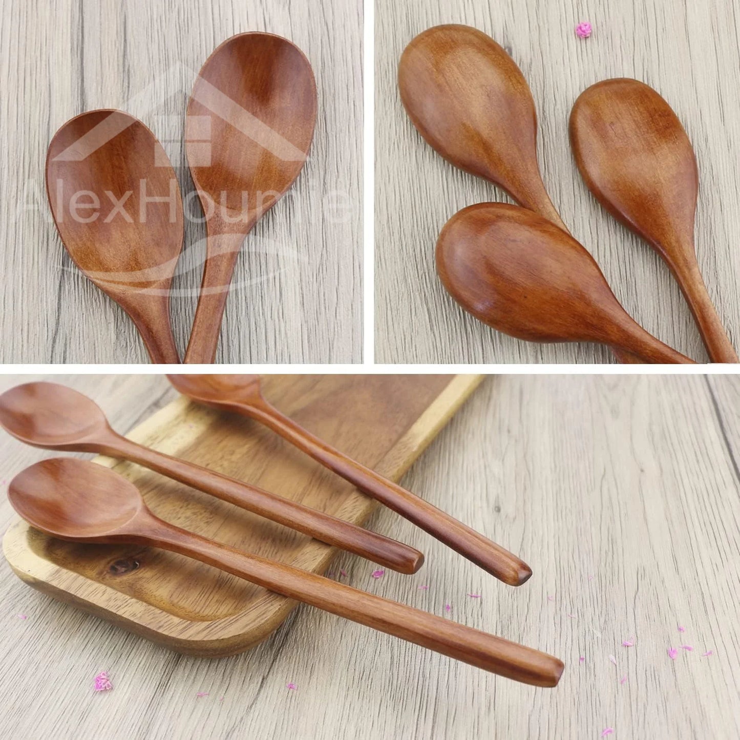 Pack of 6 Natural Wooden Spoons | Eco-Friendly Kitchen Utensils