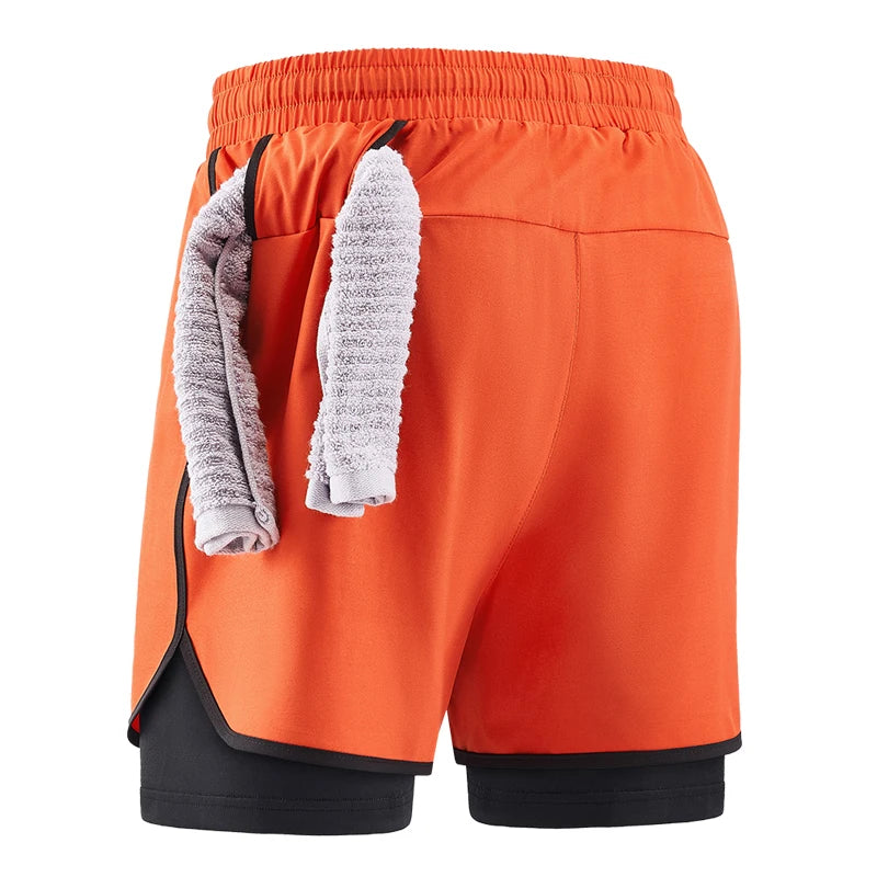 Men's 2-in-1 Camo Running Shorts | Quick Dry Gym Wear