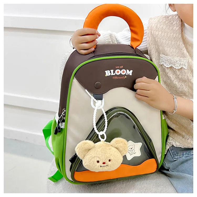 Lightweight Contrast Color Kindergarten Backpack | Cute Stylish Kids Bag