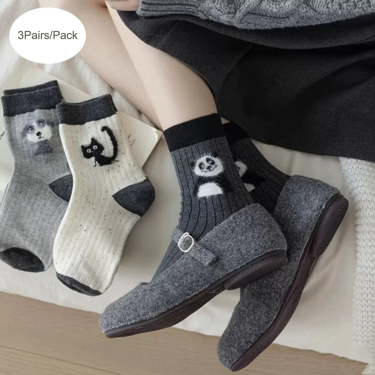 Cute Cartoon Animal Socks for Women | Kawaii Mid-Calf Style