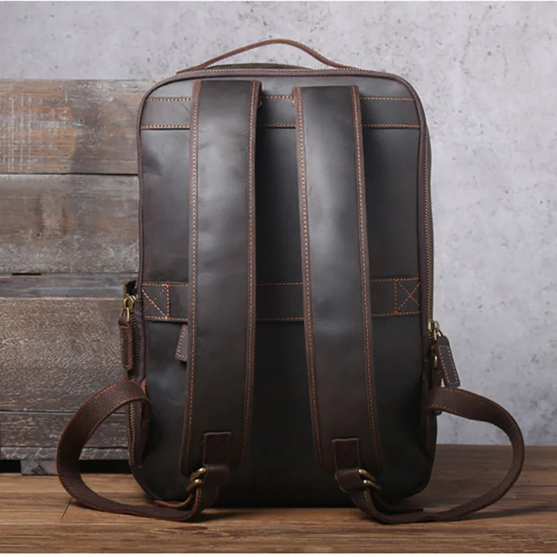 Vintage Genuine Leather Backpack for Men | Stylish Daily Rucksack